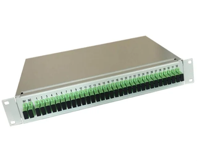 1U Rack Mount PLC Fiber Optic Splitter - 1x8 Telecom-Grade Distribution Box with Ultra-Low