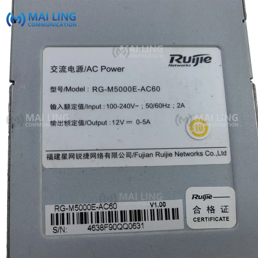 Ruijie 240V AC Power Board RG-M5000E-AC60 Communication Equipment 1 Year Warranty NEW Comp