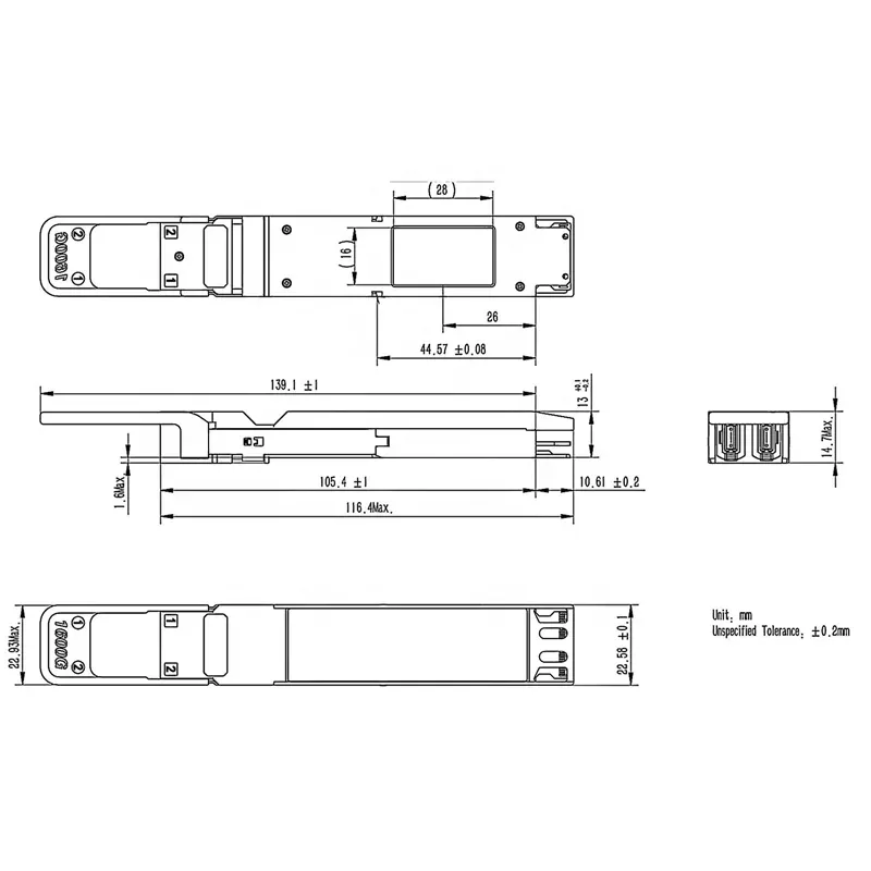 1600G OSFP1600 2xDR4 500M 1.6T FTTH Optical Transceiver Module for High-Speed Data Transmi