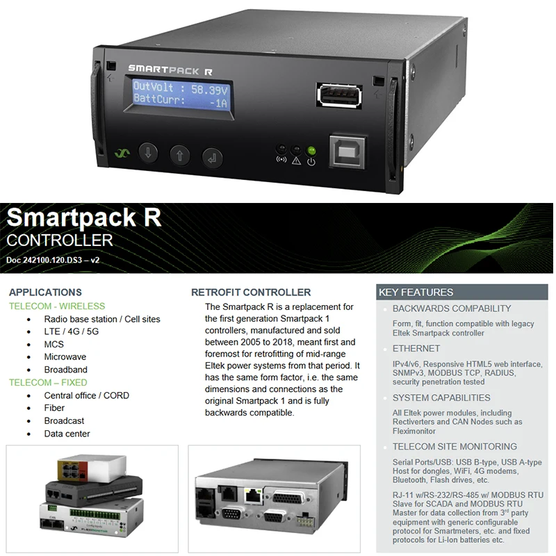 Factory Price Eltek Monitoring Module Smartpack R Controller 242100.120 for Telecom Power-boxintelecom