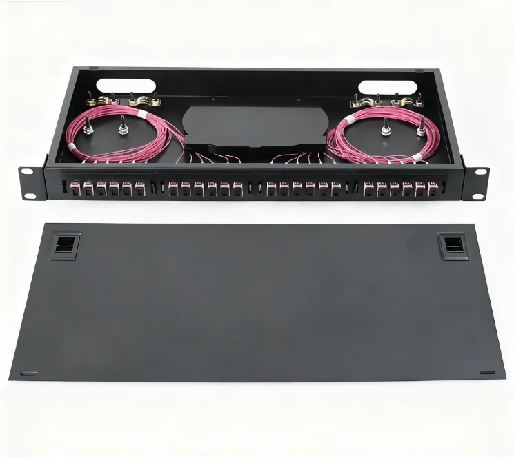 1U 24-Port SC Fiber Optic Patch Panel - Telecom-Grade Rack-Mount Optical Distribution Box 