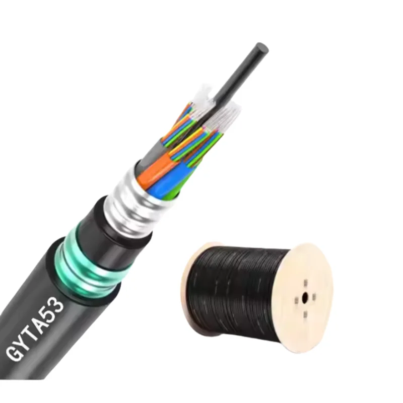 GYTA53 Optical Fiber G652D Duct Direct Burial 720 Core PE Jacket Steel Tape Armored Fiber Optic Cable 100m OEM Base Station Use-boxintelecom