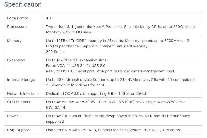 Used ThinkSystem SR860 V2 4-socket Server 4U Rack High-performance GPU SERVER Manufacturer Price New 2