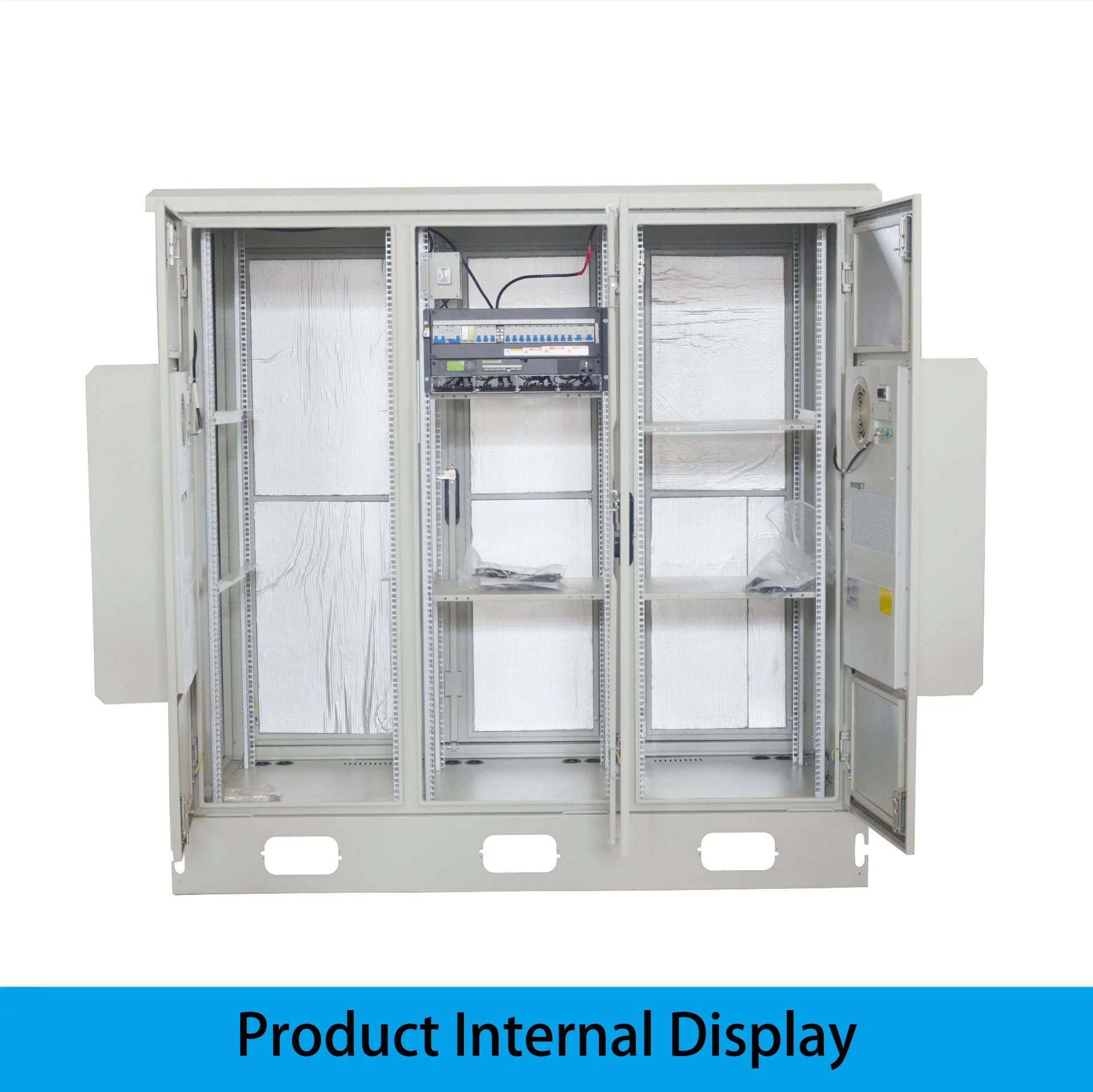 RH Brand Integrated 5G Outdoor Communication Cabinet IP55 Three-Cabin 1.8m Galvanized Steel Electronics Instrument Enclosure-boxintelecom