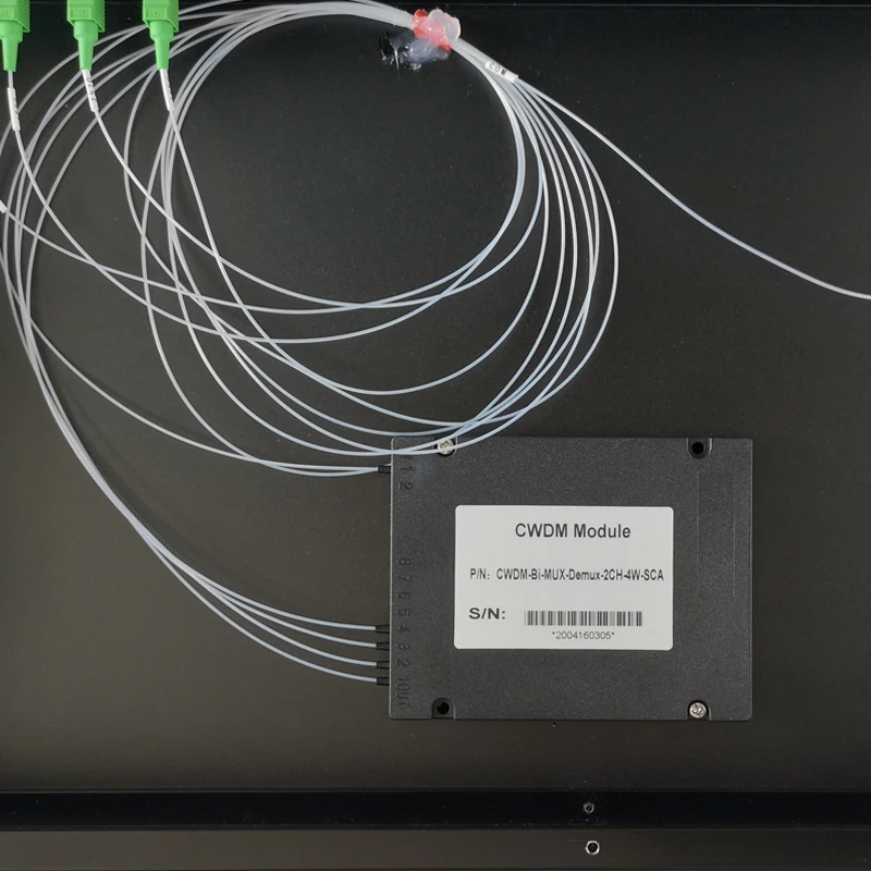 1U Rack Mount 4-Channel Fiber Optic CWDM MUX DEMUX with SCAPC Adaptor 1550 & 1610nm for Optical Network Equipment