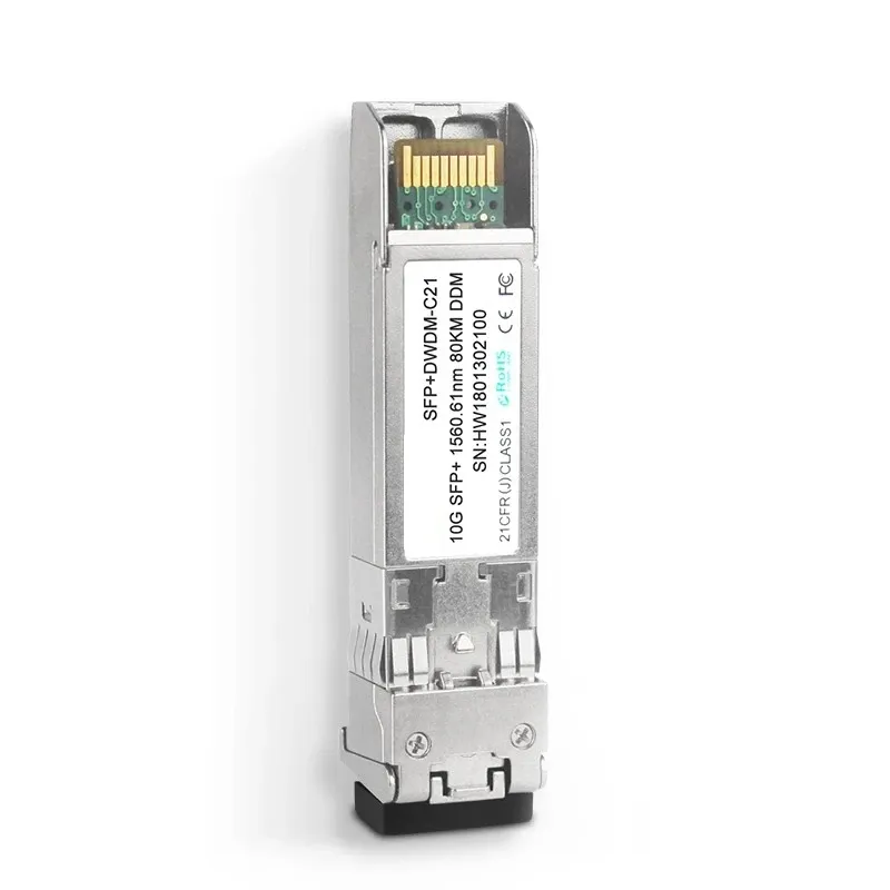 10G SFP+ DWDM Transceiver Module 100GHz 40 Channels LC Duplex SMF 80km for Long-Haul Netwo