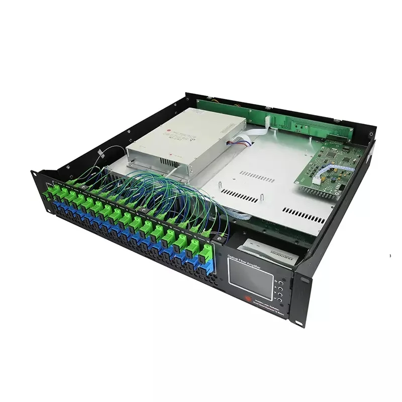 High Quality and Stability 16*19dbm Port EDFA Optical Booster Amplifier with WDM CATV FTTH /CATV EDFA 32 PORTS-boxintelecom