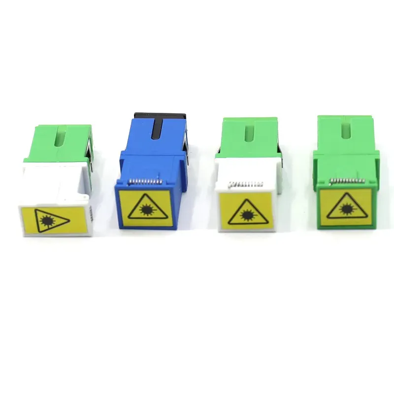 SC Flip Cover Fiber Optic Adapter - Laser-Proof SC Coupler with Angled Flange and Precisio