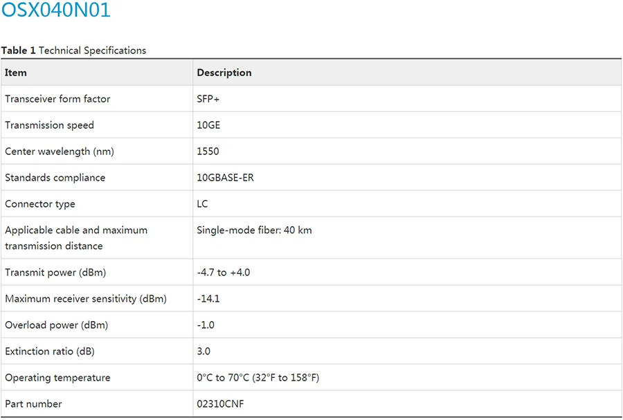 Best Price 10Gigabit SFP+ Optical Transceiver Module 02310CNF OSX040N01 4