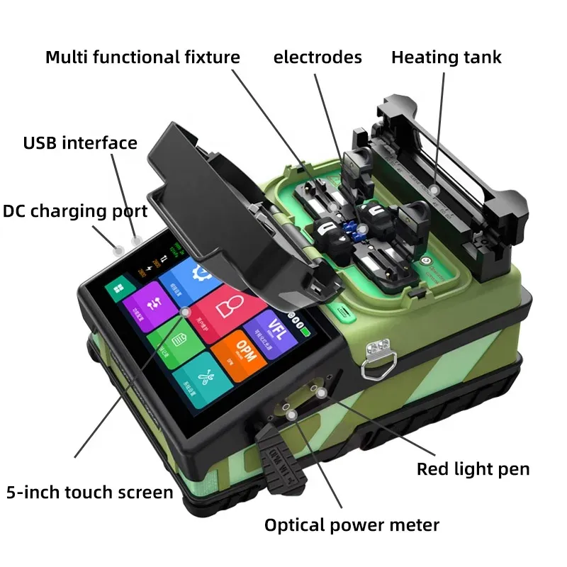 High Quality K6 FTTH Optical Fiber Optic Equipment Six Motors Fusion Splicer Machine Cable