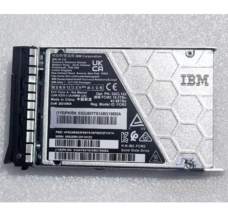 4.8TB U.2 Solid State Drive 02CL187/03GH469 Optional NVMe PCIe 4.0 High Speed Enterprise S