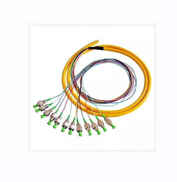 FTTH Pigtails  Fiber Optic Bundle Pigtail FCAPC Connector 12 Color 0.9mm SM
