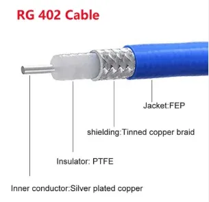 Factory Price  Blue PVC Jacket RG402 Semi-Rigid RF Coaxial Cable for Communication Low Pri