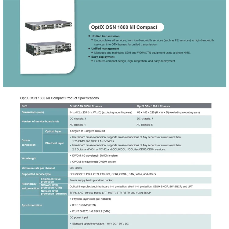 OPTI X OSN 1800 Product Telecommunication Equipment
