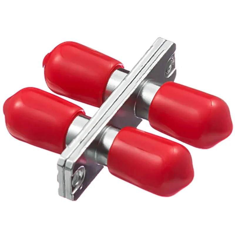 Optical Dual Fiber Adapter Flange ST Dual Core Metal OTDR Compatible Fiber Coupler Flange 
