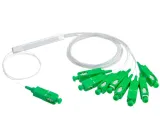 PLC 1x8 Mini Steel Tube Fiber Optic Splitter SC/APC 0.9mm Singlemode Pigtail Type