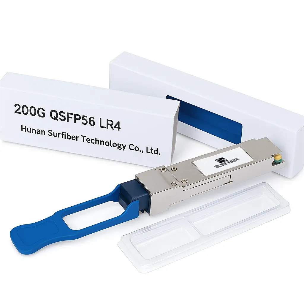 200G QSFP56 LR4 Fiber Optic Transceiver Module| FTTH| 10km Duplex LC| Compatible with for 