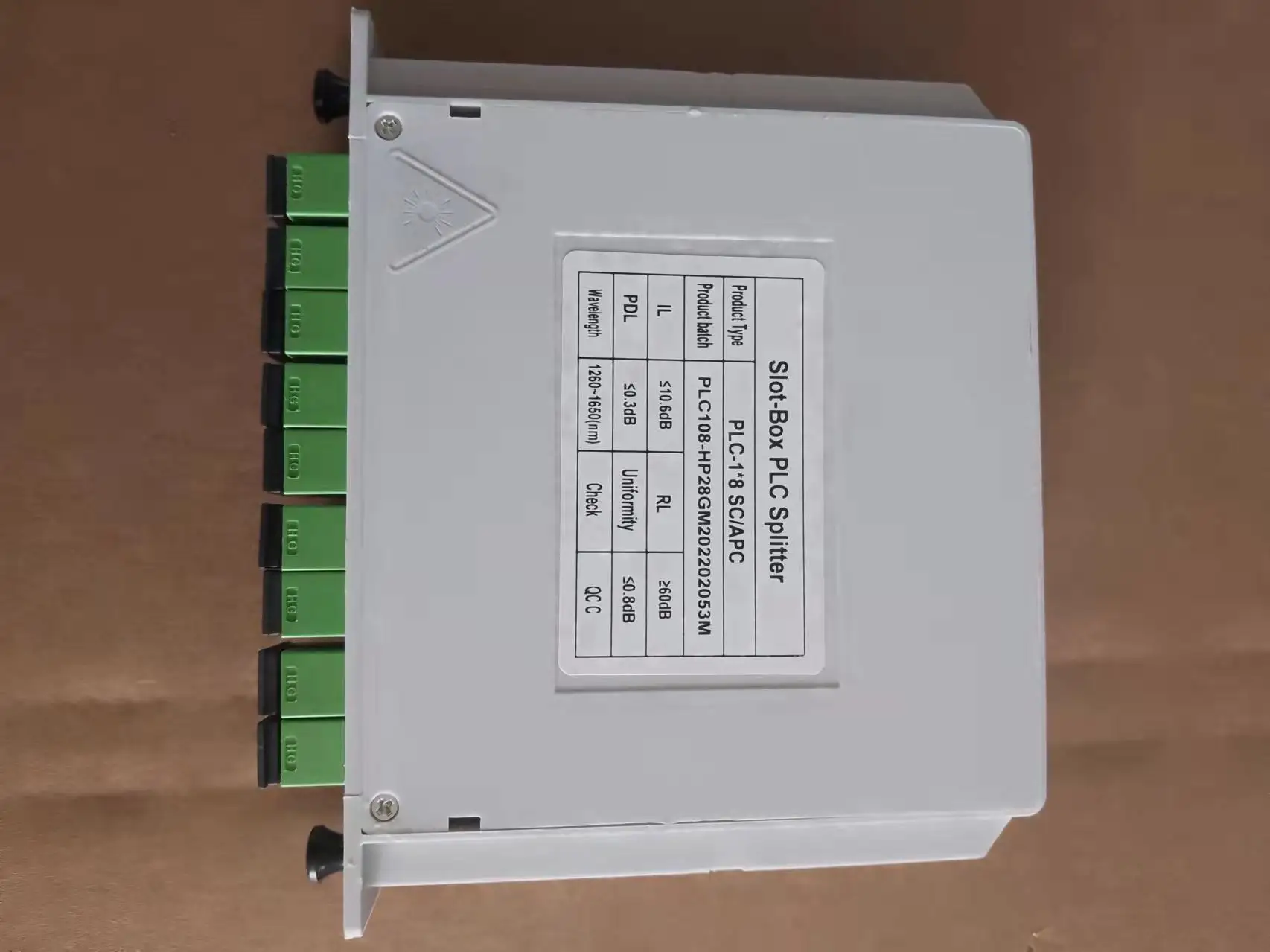 QingDao APT High Quality Casette Type Fiber Optic 1*8 SC/APC PLC Splitter