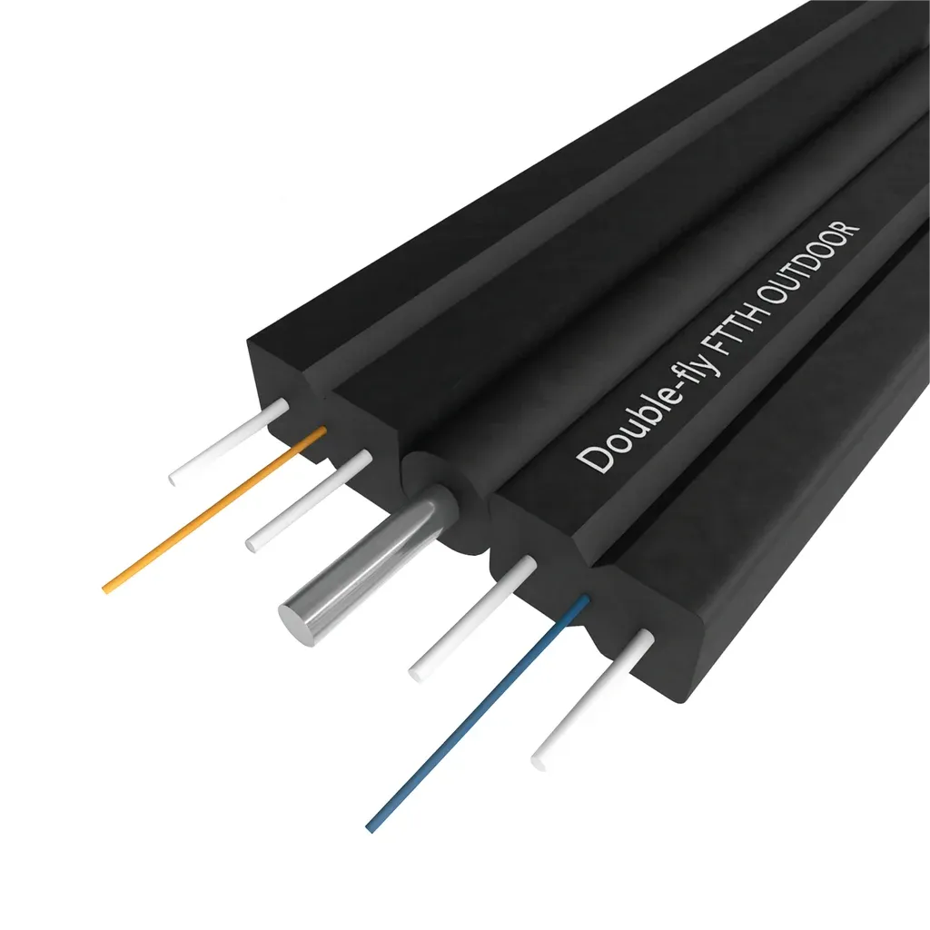 Surfiber Double-Fly FTTH Fiber Drop Cable with KFRP/FRP/Steel Strength Member 1/2 Core G65