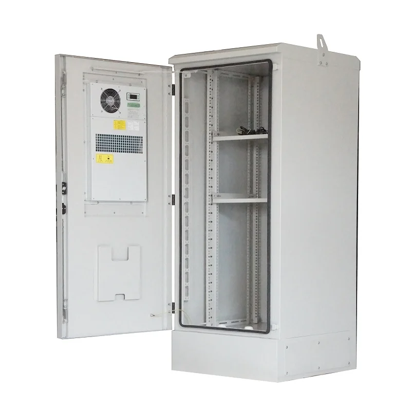 Customizable 22U 19 Inch Rack + Battery Rack Aluminum Alloy  Outdoor and Indoor Telecom Cabinet With Door Mounted Heat Exchanger-boxintelecom