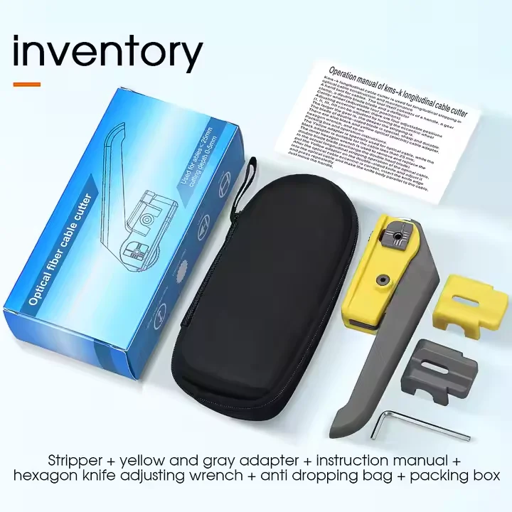 KMS-K Longitudinal Fiber Optic Cable Sheath Slitter & Fiber Cutter for FTTX Use Metal Mate