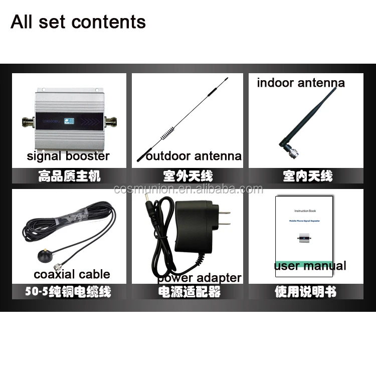 Homeuse GSM 900/DCS1800/WCDMA2100Mhz 2g 3g single mobile signal booster from factory