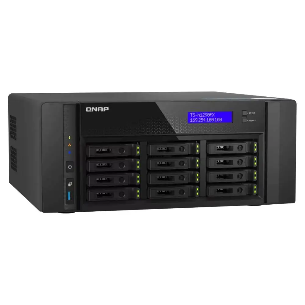 Innovative Product Design Desktop 12-bay U.2 NVMe/SATA All-flash QNAP TS-h1290FX NAS Server Storage 4