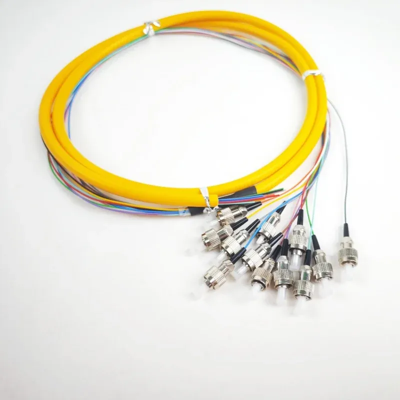 High Quality ST/UPC-12 CORE Pigtail Fiber Optic Patch Cord Cable Qingdao APT FTTH Factory 