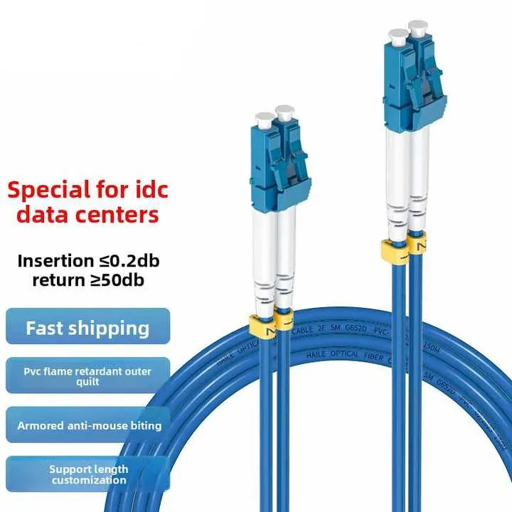 Anti-Mouse Bite Armored Fiber Optic Cable Telecom Grade 5m Single Mode Dual Core Pigtail