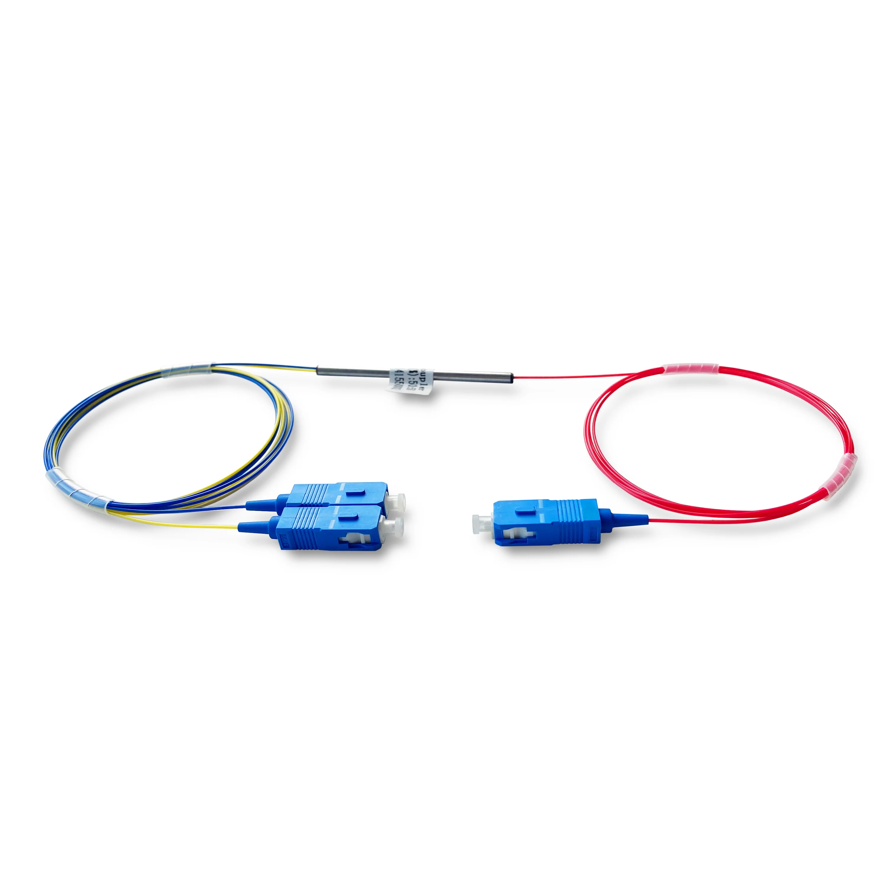 Three Window Coupler Optical Fiber Fbt Coupler with SCUPC Connector 0%~100% Any Ratio 1x2 Steel Tube Type Single Mode Fusion-boxintelecom