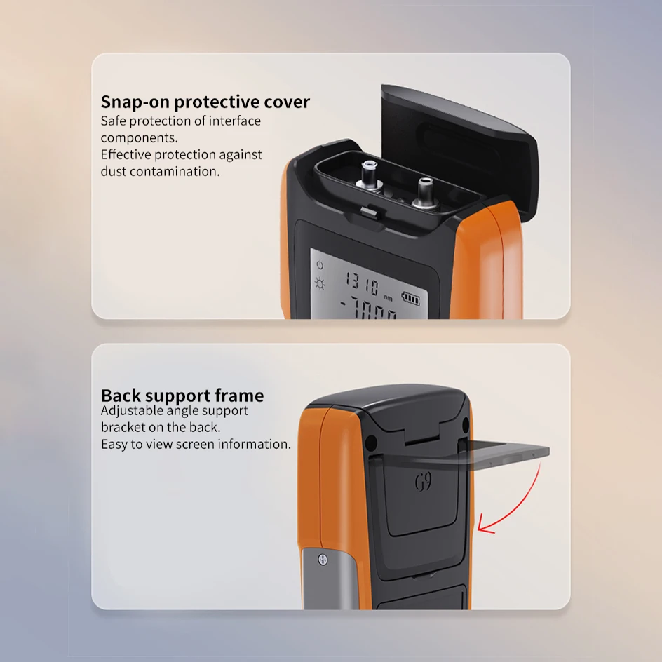 GUANGYAN G9 Mini FIiber Optical Power Meter With Visual Fault Locator Removeable Battery Rechargeable Lithium Batteries-boxintelecom