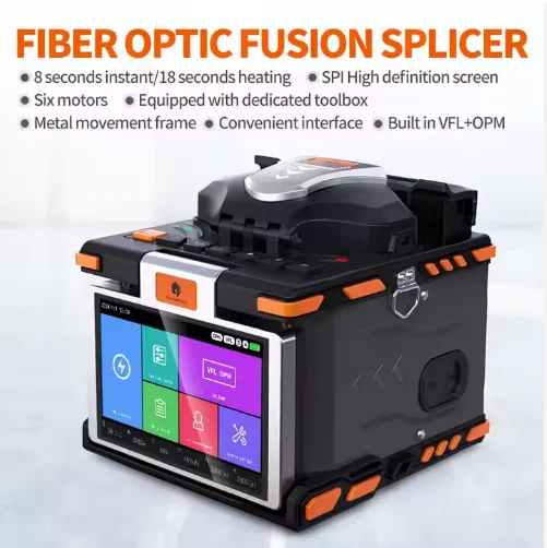 New Model Six Motors Splicing Machine Fiber Optic M5 Fusion Splicer with VFL OPM Functions
