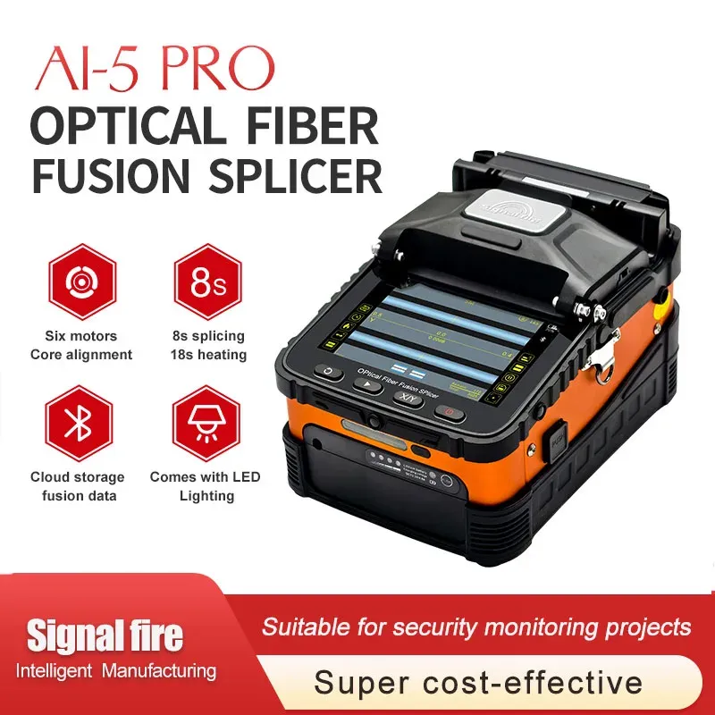 Signalfire Ai-5 Pro fusion Splicer Splicing Machine 6 Motors Core Alignment for FTTH Optic
