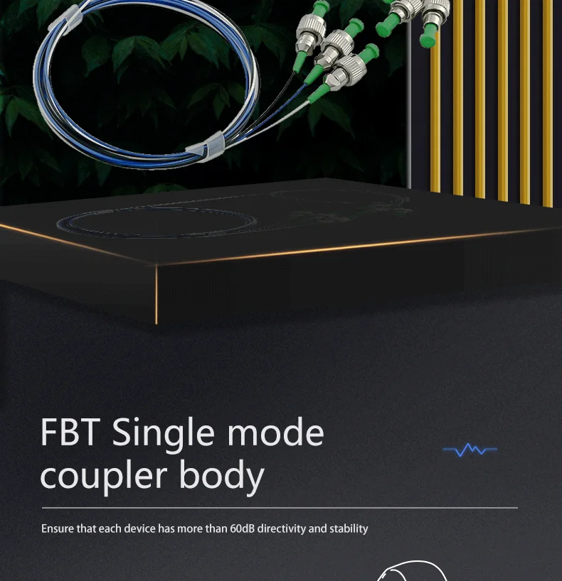 3x3 Single-Mode 780nm Fiber Taper FBT Coupler Equally Divided Mini Coupler for GSM Networks 6.0dB Insertion Loss