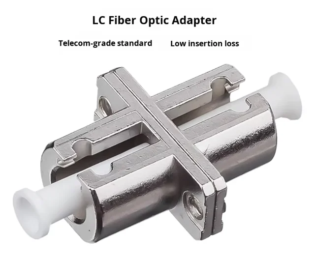 Single-Mode LC Fiber Adapter Metal Flange Single-Core Telecom Grade Coupler