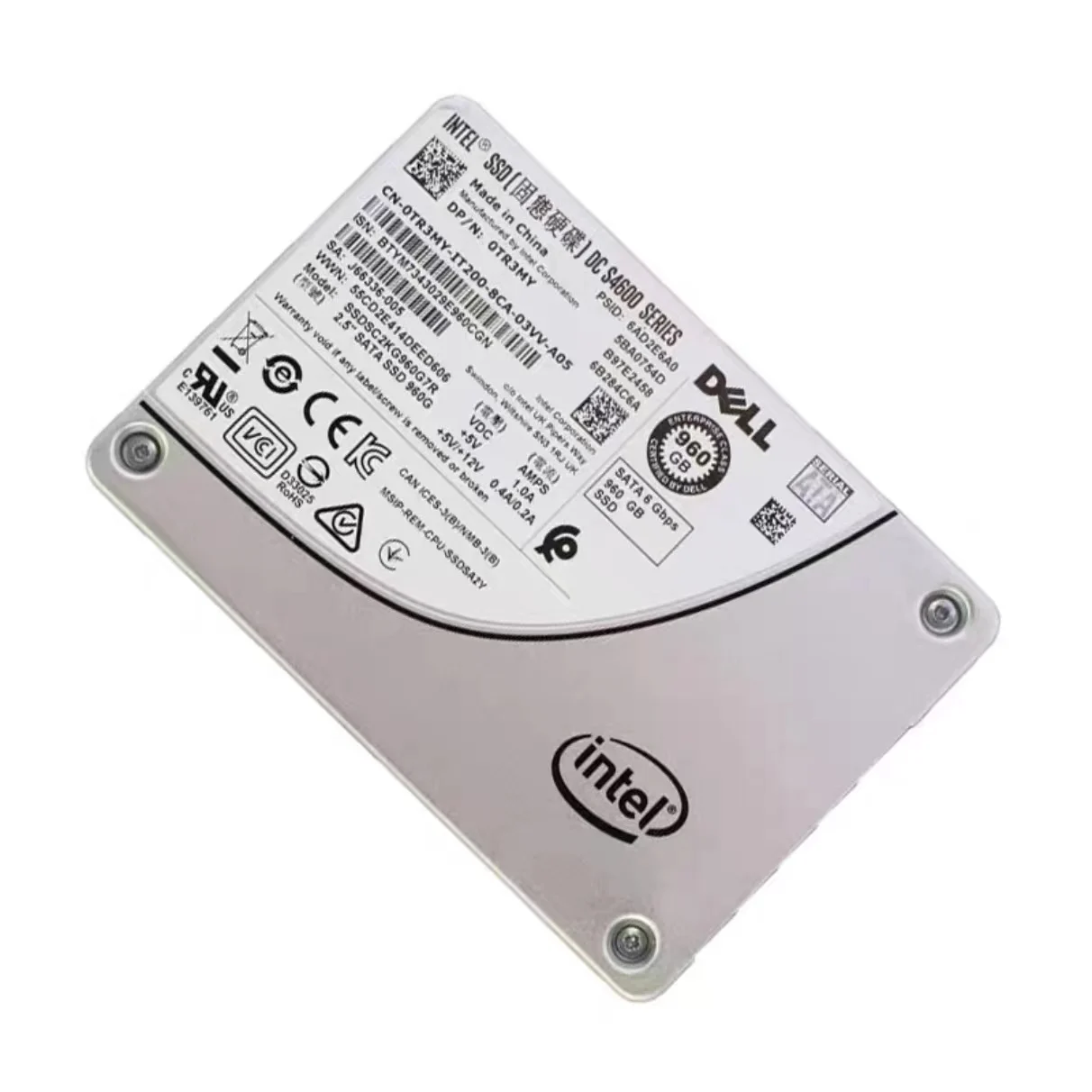 Used Portable Hard Drive of dell Edition for Intel DC S4500 960G SATA3 OEM SSD
