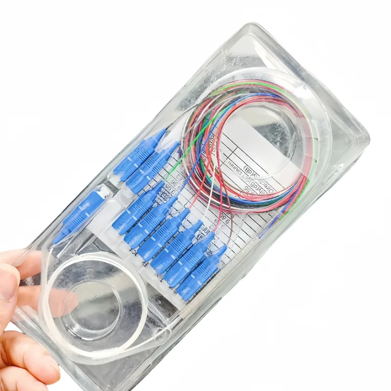 1 2 4 8 16 32 64 Single Mode 0.9mm LSZH PLC Fiber Optic Splitter LC Connector for FTTX/FTTH Network 1310/1550nm Wavelength CE-boxintelecom