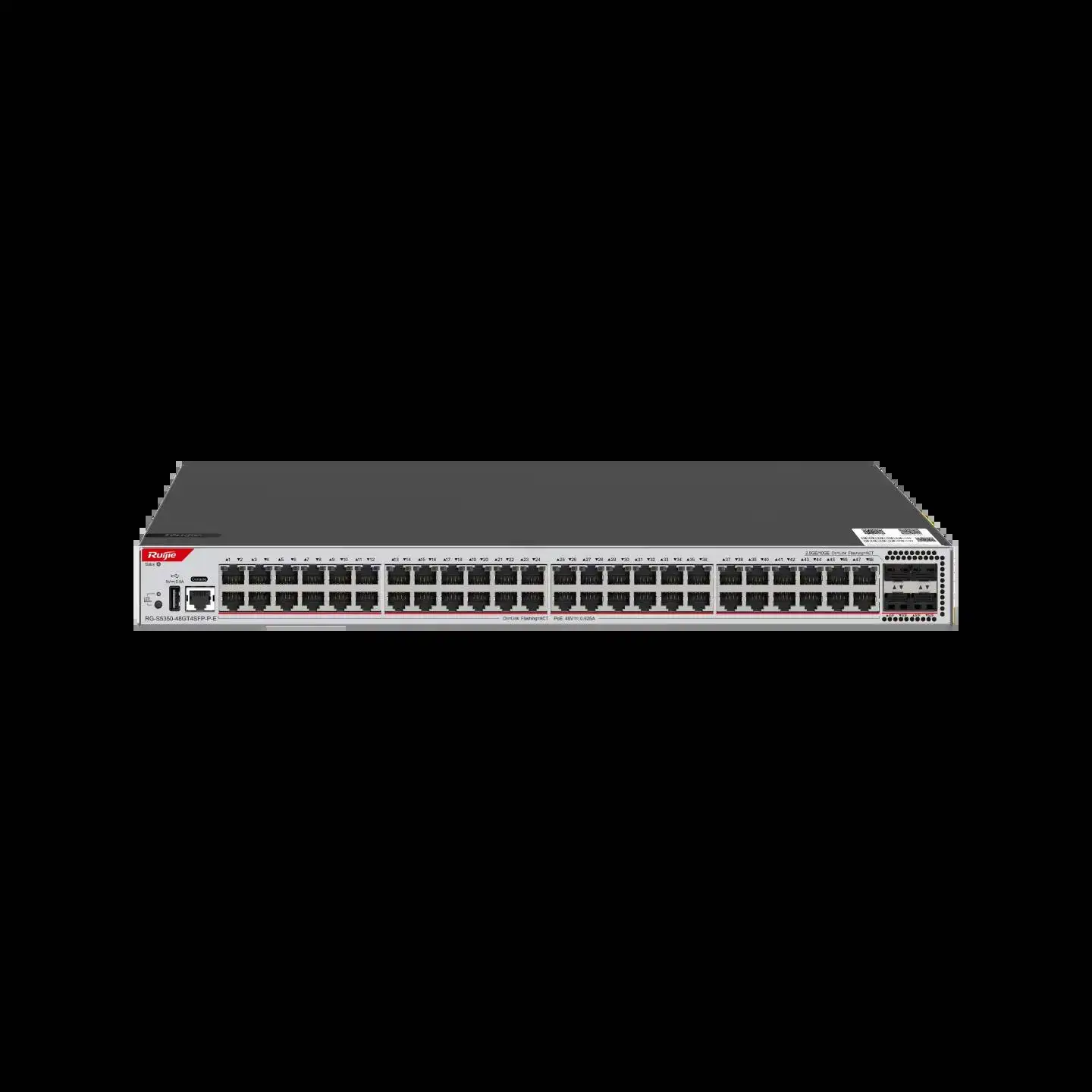 RG-S5350-48GT4SFP-P-E 48-Port GE Layer 3 Managed Access Network Switch with 48 RJ45 4 x 1GE SFP ports, PoE+ 0