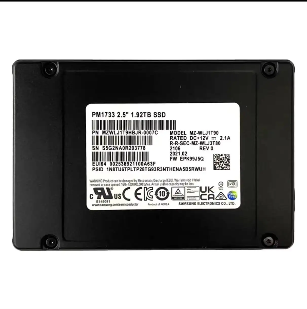 Wholesale Hard of DELL Version for Server PM1733 1.92T U.2 2.5-Inch Enterprise Solid State Drive 9