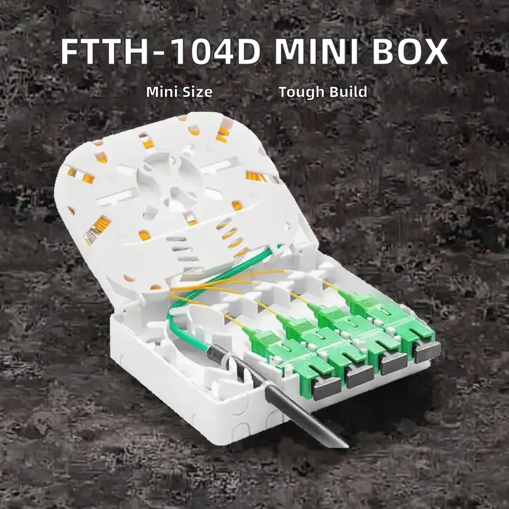 4-Core Fiber Optic Terminal Box POE Network Compatible Used with 2-Port SC & APC Connector