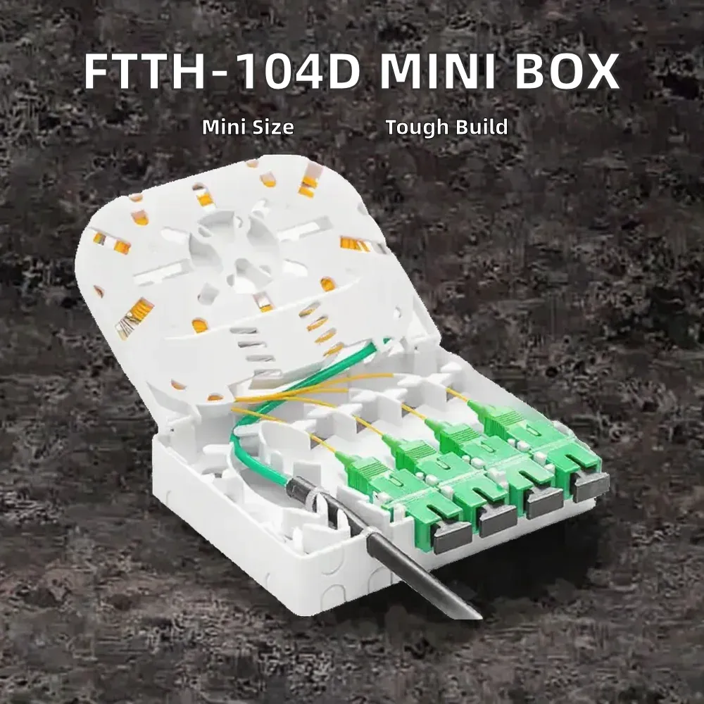 4-Core Fiber Optic Terminal Box POE Network Compatible Used with 2-Port SC & APC Connector