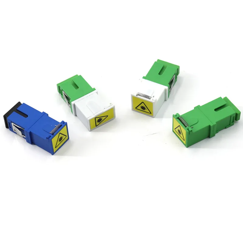 SC Flip Cover Fiber Optic Adapter - Laser-Proof SC Coupler with Angled Flange and Precisio
