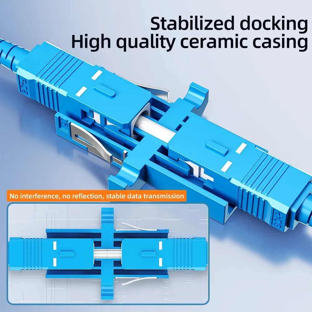 High Quality Telecom Grade Fiber Optic SC Simplex Flange Adapter Coupler Docking Adapter