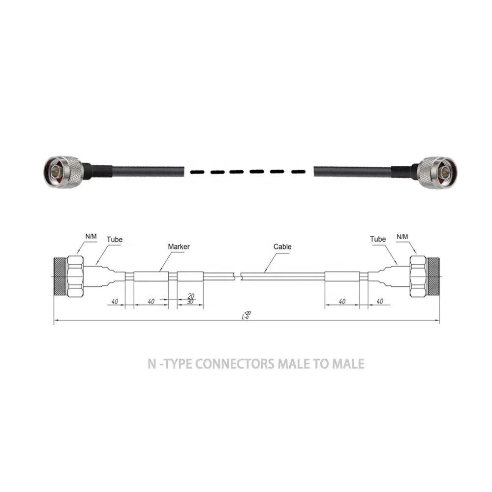 EF Series DC-6GHz RF Jumper Cables Coaxial Cable Assemblies EF223-NMNM-L 6GHz RG223 Flexible Coax Cable With N Male Connectors-boxintelecom