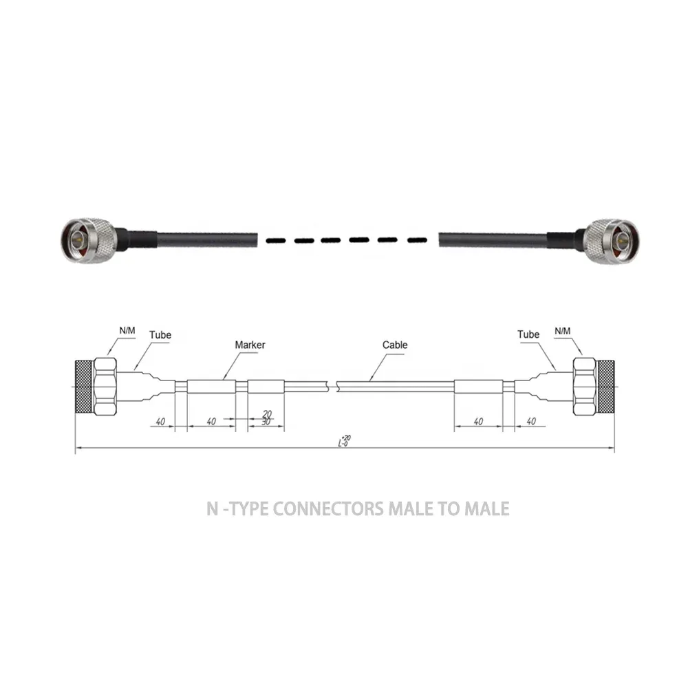 EF Series DC-6GHz RF Jumper Cables Coaxial Cable Assemblies EF223-NMNM-L 6GHz RG223 Flexible Coax Cable With N Male Connectors-boxintelecom