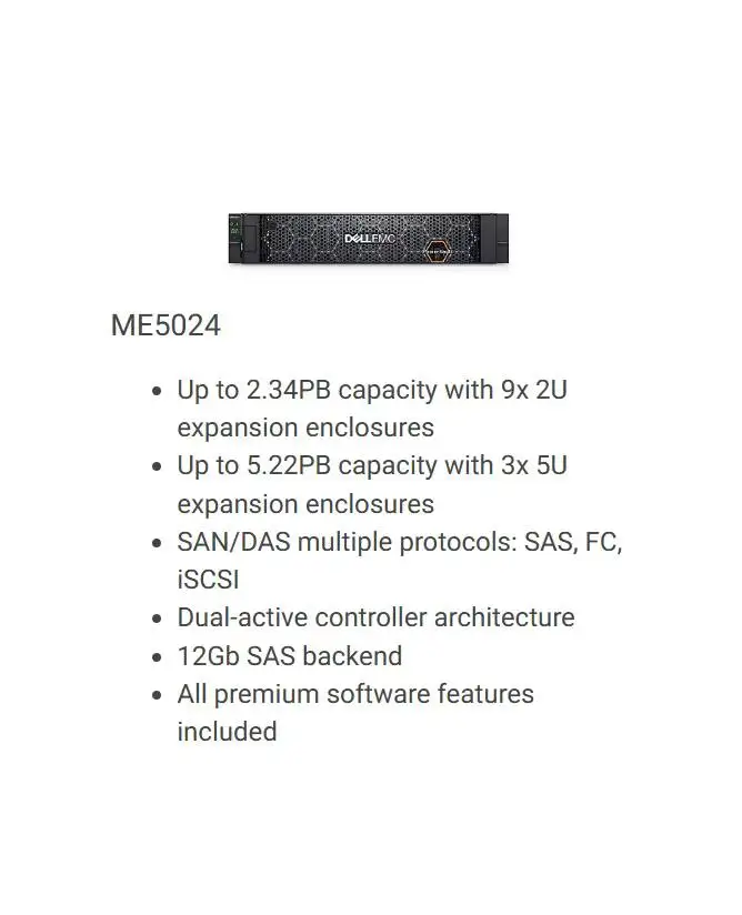 High Quality Dell PowerVault ME5024 2U Networking Storage 1