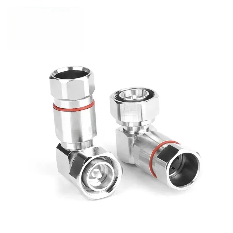Good Quality 4.3/10 MINI DIN male Right Angle RF Connector For 1/2" flexible Cable Wires Connectors Adapter-boxintelecom