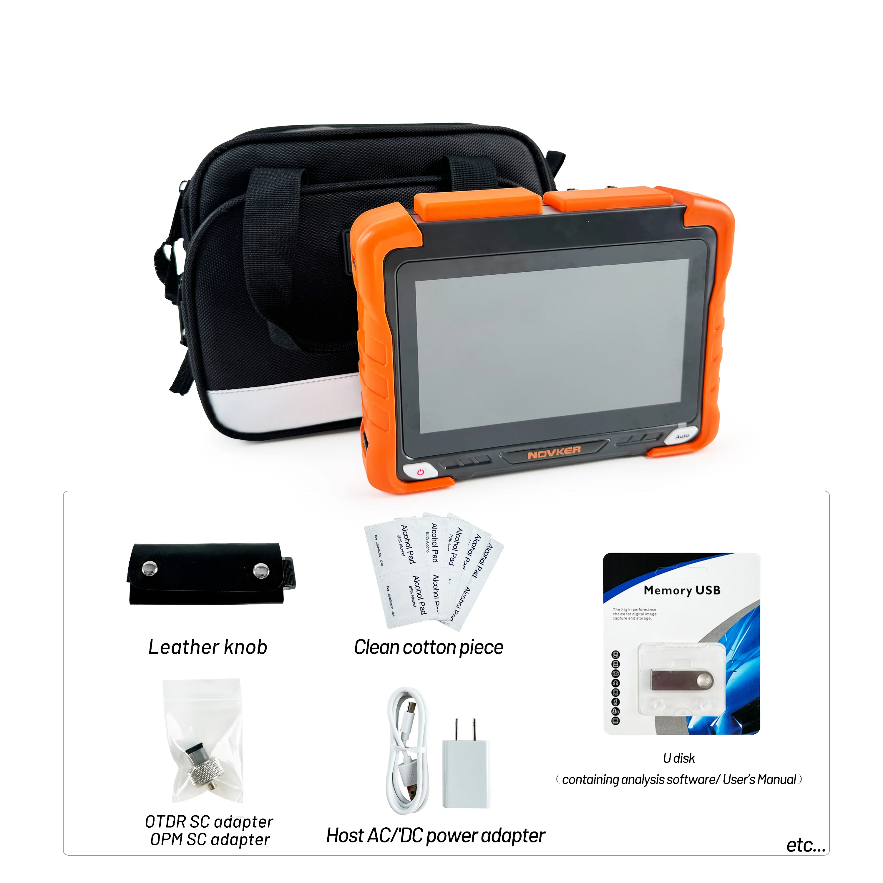 NOVKER NK6200 Optical Time Domain Reflectometer 1310/1550/1625nm Multi-function OTDR Fiber 45dB Otdr SM/MM with Power Meter VFL-boxintelecom