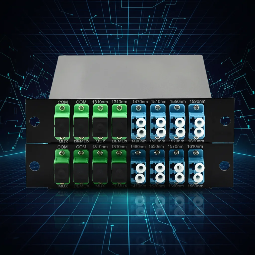 Hight Quality 1470nm~ 1590nm 4+1 Channel MUX DEMUX CWDM Filter with 1310nm Express Port-boxintelecom