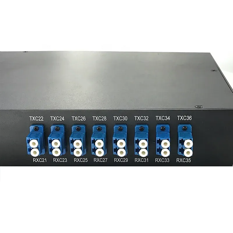 5G Fiber Optic Passive Equipment Rack Mount 100ghz MUX DEMUX 1270nm 1610nm 16 Channel DWDM with  Fiber Adapter Connectors-boxintelecom